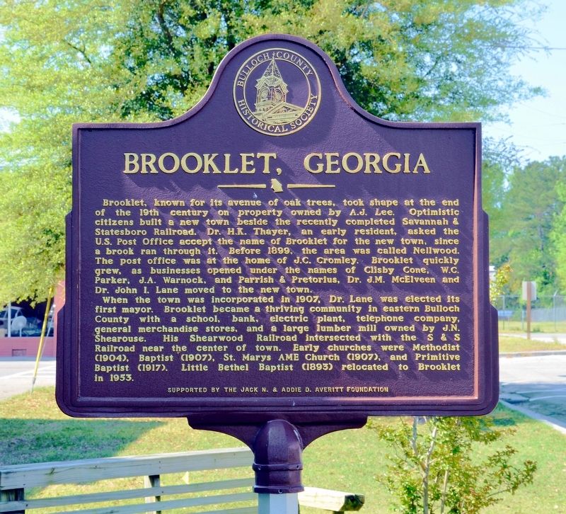 Brooklet Georgia Historical Marker